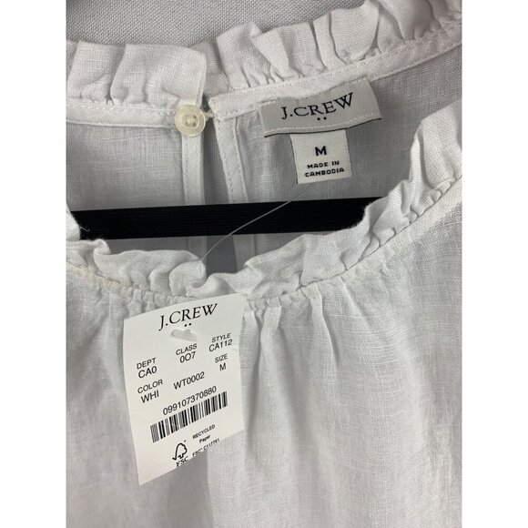 J.Crew Womens Ruffle Trim Sleeveless Linen Cotton Top Size M - Picture 5 of 6